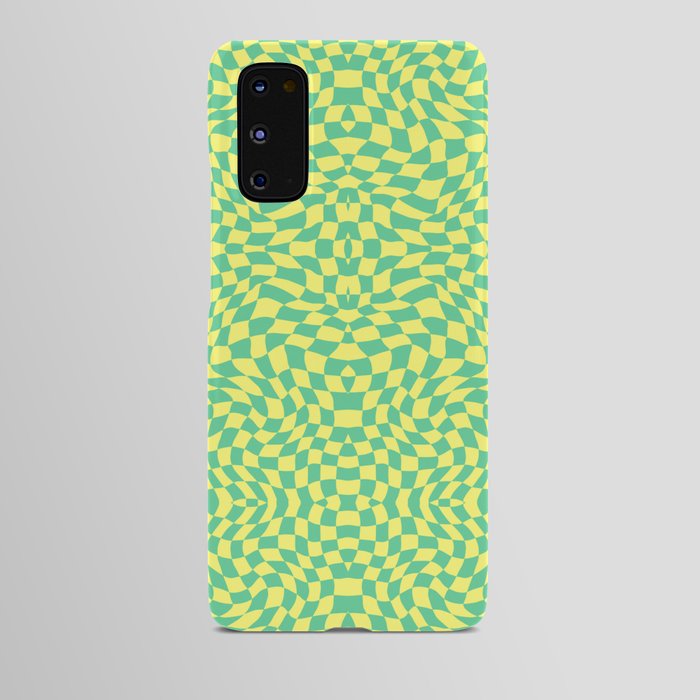 Lemon yellow green checker symmetrical pattern Android Case