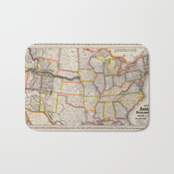 1879 Map of the American Overland Route, North America's first