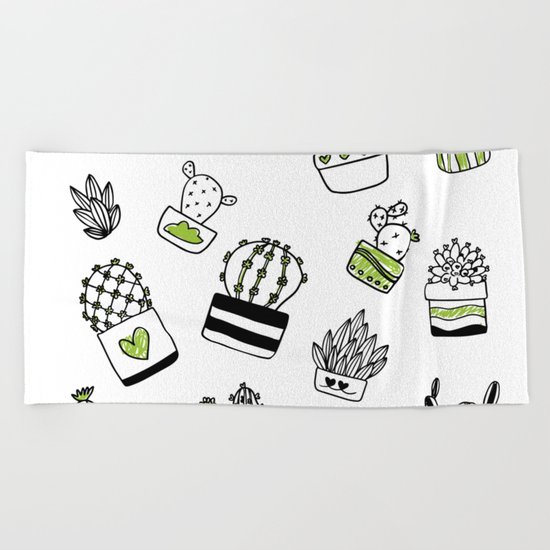 Cactus pattern Beach Towel