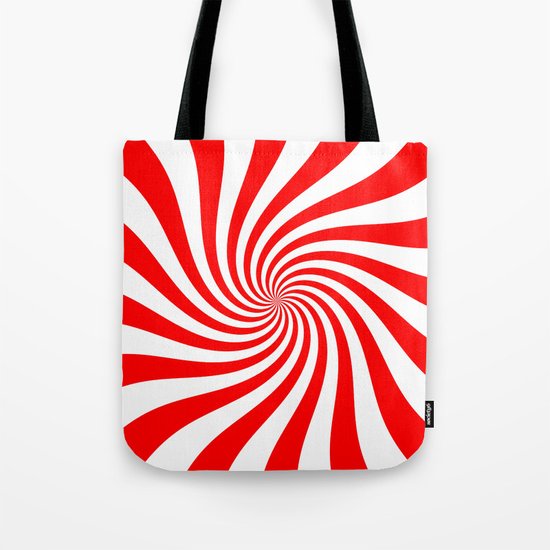 Swirl (Red/White) Tote Bag