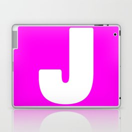 J (White & Magenta Letter) Laptop Skin