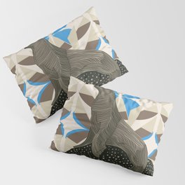Seal sitting on rock with brown and blue patterned background Pillow Sham