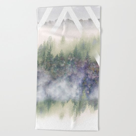 Foggy Mountains Beach Towel
