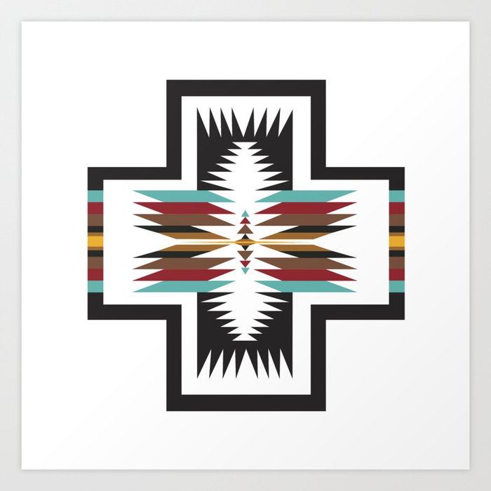Indian Tribal Cross Art Print