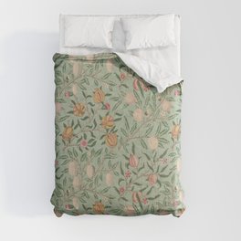 William Morris Vintage Fruit Sage Green  Comforter