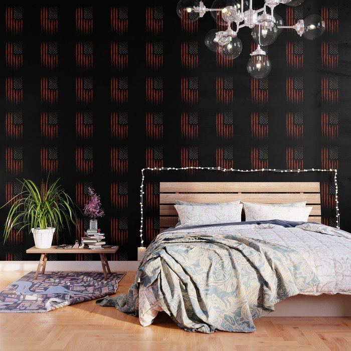 American Flag Grunge Black Wallpaper By Mydream Society6