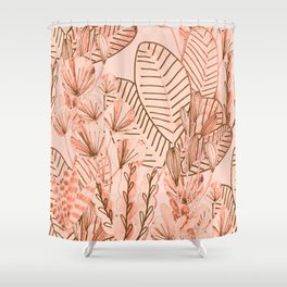 Seamless pattern with tropical leaves Shower Curtain