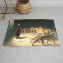 Daniel Answer To The King In The Lions Den By Briton Riviere Rug