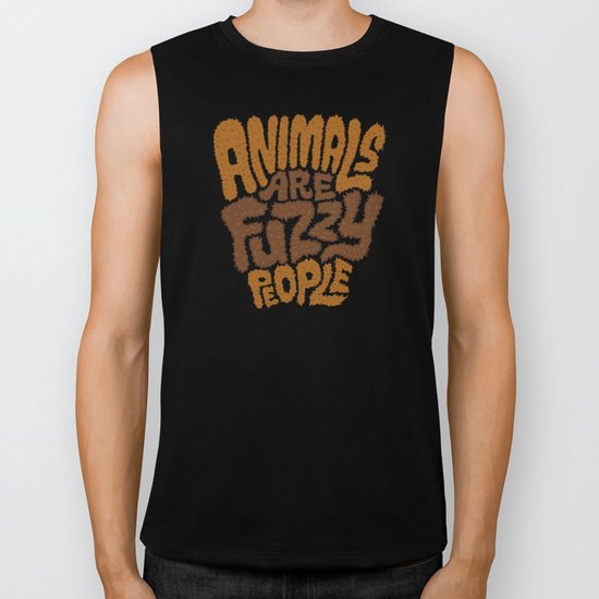 Animals are Fuzzy People Biker Tank