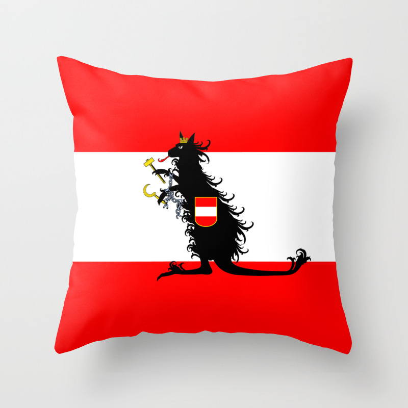 Australia Kangaroo On Austrian Flag Throw Pillow By Downbubble Society6