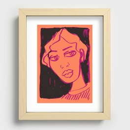 Orange twinkle woman Recessed Framed Print