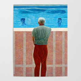 Man thinking by pool Poster