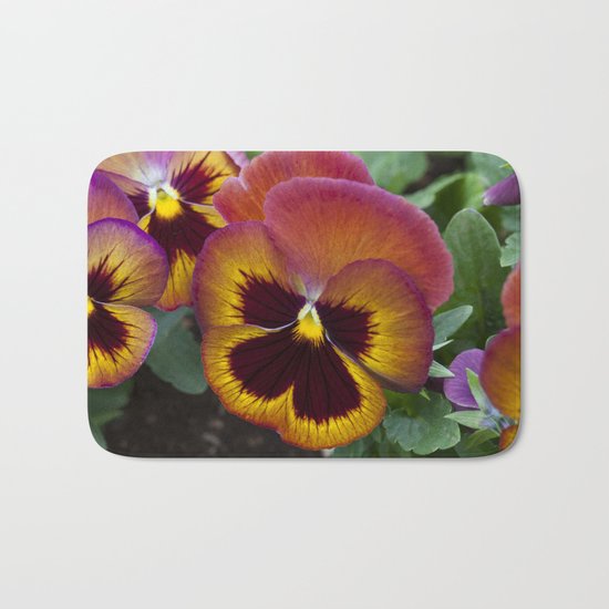 Pansy Painted Bath Mat
