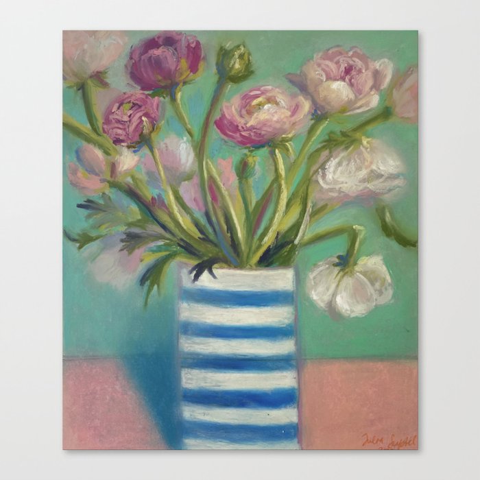 Striped vase Canvas Print