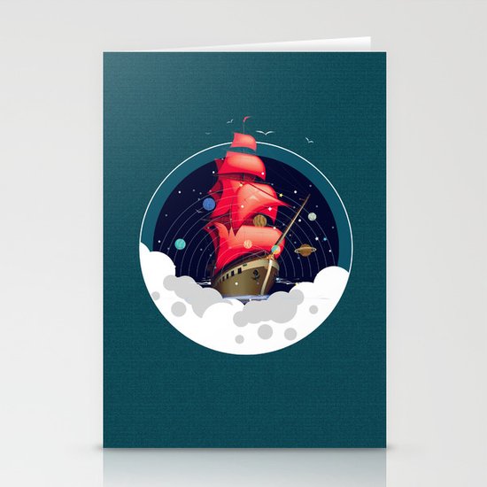 Spaceship Stationery Cards