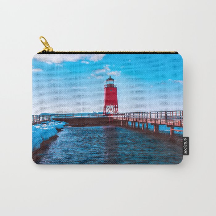 Winter day at the Charlevoix Michigan Lighthouse Carry-All Pouch