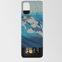 Samurai Swimming Underwater - Antique Japanese Ukiyo-e Woodblock Print Art Android Card Case