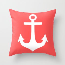 Anchor (White & Salmon) Throw Pillow