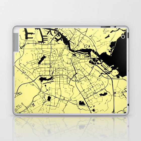 Amsterdam Yellow on Black Street Map Laptop & iPad Skin