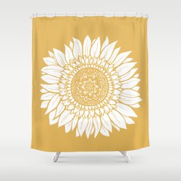 Yellow Sunflower Drawing Shower Curtain