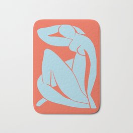 Blue Nude Orange (Reversed) - Henri Matisse Bath Mat | Digital, Painting, Postimpressionism, Vintage, Henrimatisse, Aerosol, Illustration, Acrylic, Matisse, Impressionism 