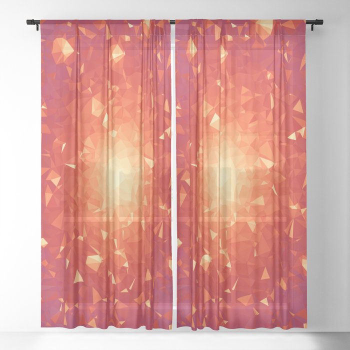 Missing Galaxies Low Poly Geometric Triangles Sheer Curtain