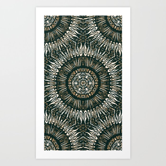 Boho Mandala Etching Art Print