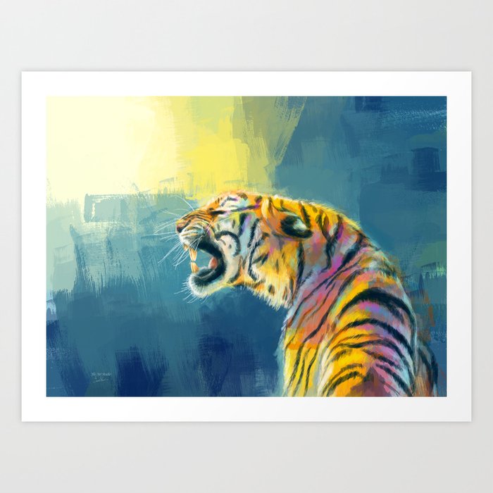 Shine Fearlessly - Tiger portrait Art Print