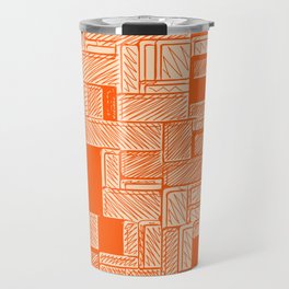 Sketchy Orange Bricks Pattern Design Travel Mug