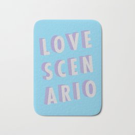 Love Scenario - Typography Bath Mat | Music, Digital, Neon, Minimal, Blue, Pattern, Colourful, Lovescenario, Purple, Lyrics 