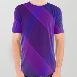 Geometric pattern design in purple and blue shades All Over Graphic Tee