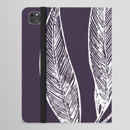 Elegant Leaves Nature Purple Violet White iPad Folio Case