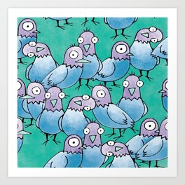 Pigeon Crowd Art Print