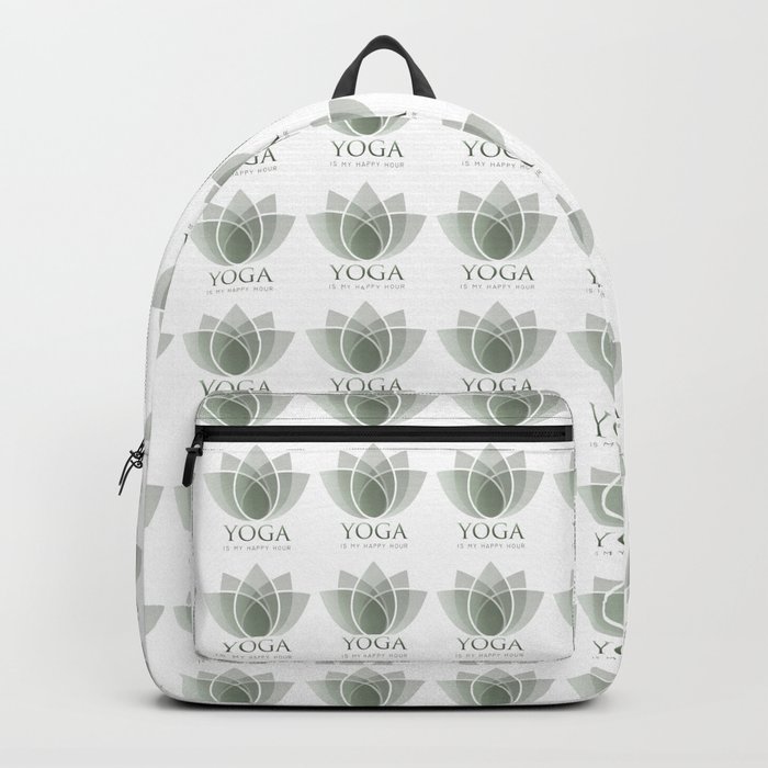 Oriental Lotus Yoga short quotes Backpack