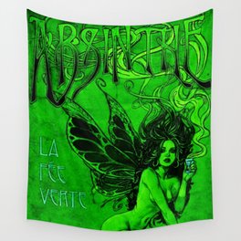 Vintage Parisian Green Fairy Absinthe Advertisement Poster Wall Tapestry