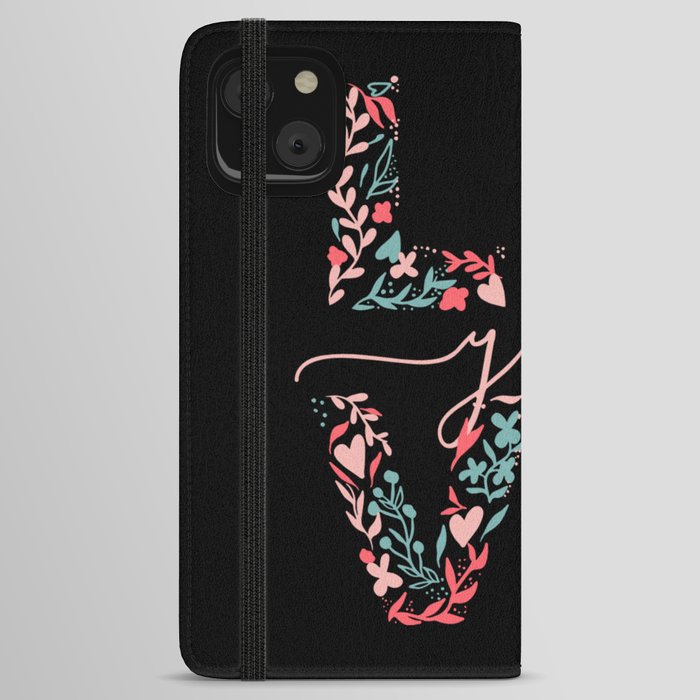 Love You Floral  iPhone Wallet Case