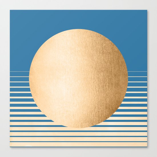 Sun Gradient - Orange Sherbet Shimmer on Saltwater Taffy Teal Canvas Print