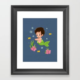Baby Mermaid Framed Art Print