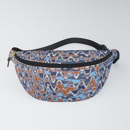 Distorted Red And Blue Pattern Fanny Pack