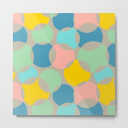 SOFT FOCUS RETRO ABSTRACT in BRIGHT MULTI-COLOURS WITH WARM GRAY Metal Print