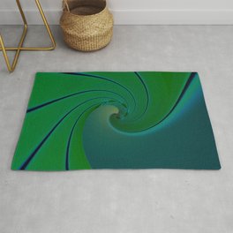 Green swirl to infinity Rug