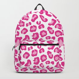Leopard-Pinks on White Backpack