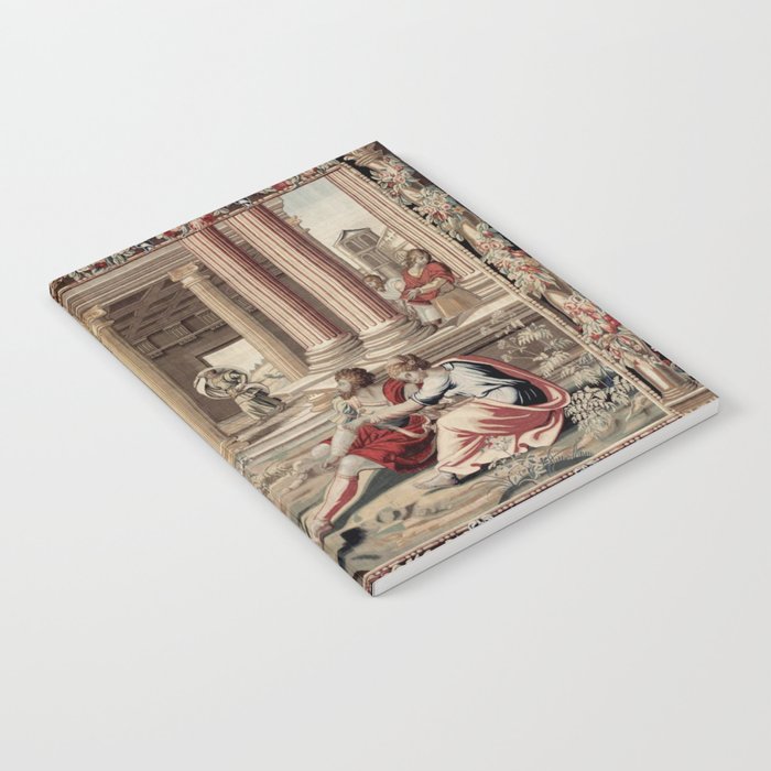 Antique 17th Century 'Mars at the Palace of Vulcan' English Tapestry Notebook