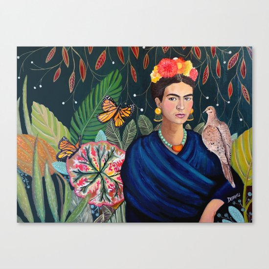 Frida et sa nature vivante Canvas Print