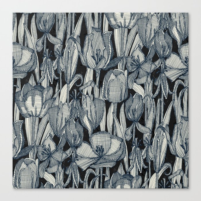 tulip decay indigo Canvas Print