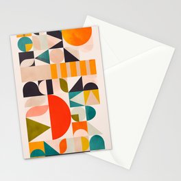 mid century geometry abstract shapes bauhaus 3 Stationery Card