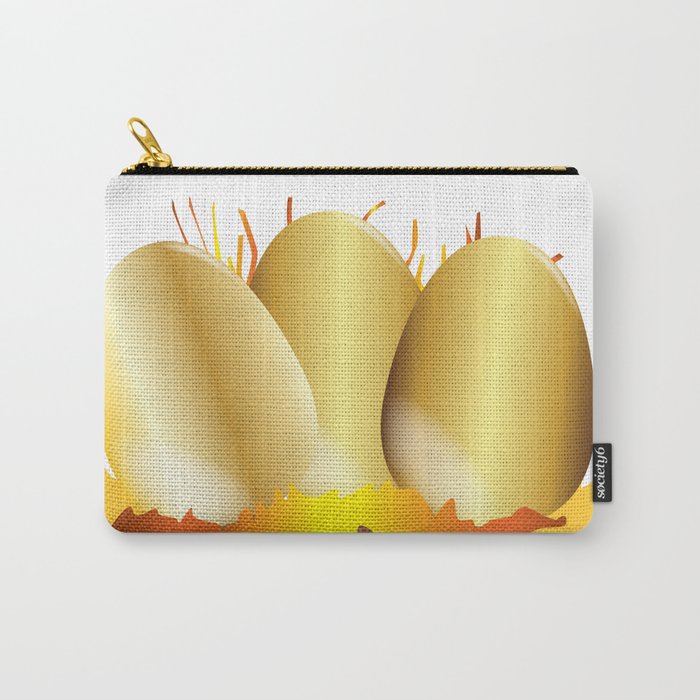 Three Gold Eggs Carry-All Pouch