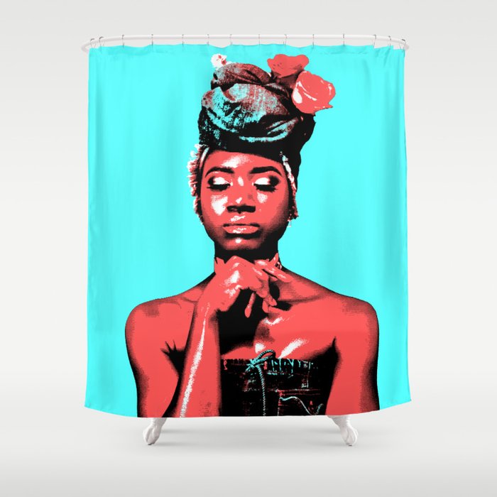 Blue Skies and Apples Shower Curtain