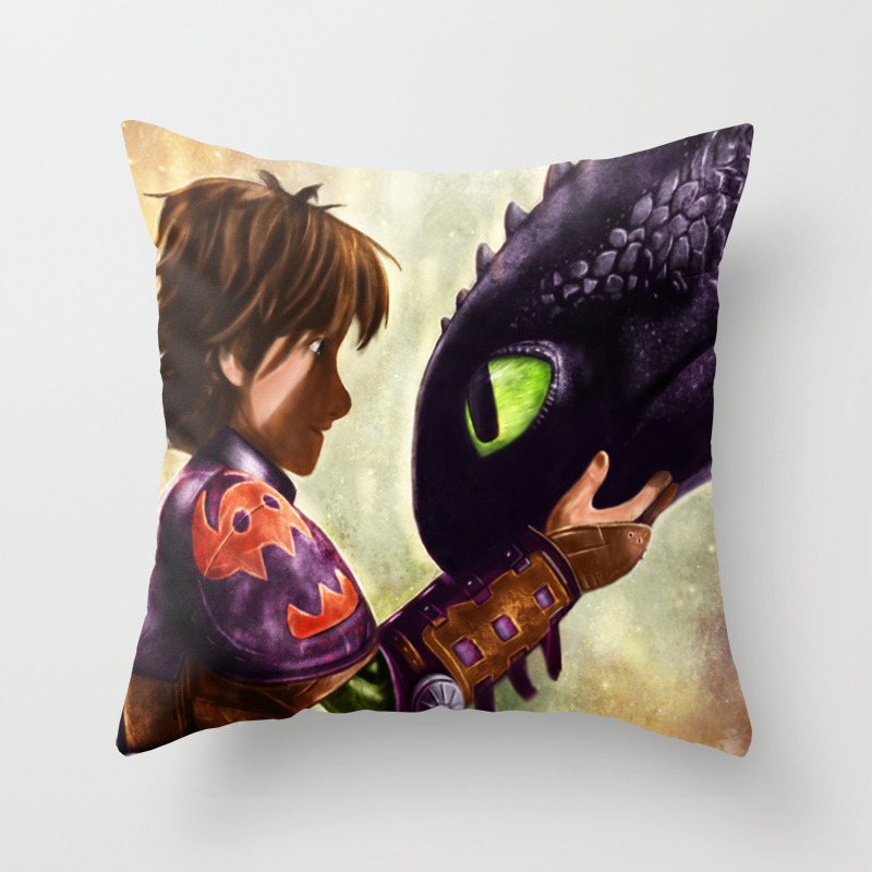 How To Train Your Dragon Hiccup And Toothless Throw Pillow By