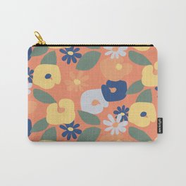 Painted Floral Pattern Carry-All Pouch